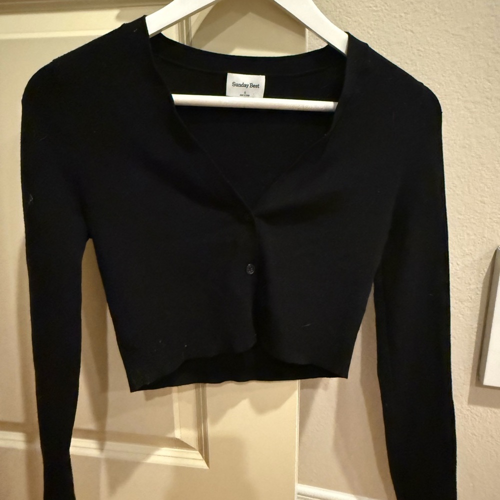 Sunday Best Black Cropped Cardigan